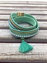 Mint Wrap Bracelet with Gold Magnetic Closure