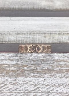 Stainless Steel Rose Gold Hearts Ring