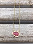 Sterling Silver Gold Plated Tear Drop Dark Pink Austrian Crystal Pendant
