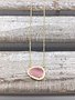 Sterling Silver Gold Plated Tear Drop Light Pink Austrian Crystal Pendant