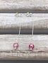 Italian Sterling Silver Earrings with Pink Murano Glass Bead