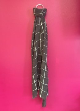 Window Pane Plaid Scarf Gray