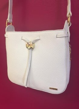 Cream Cross Body Bag with Attached Coin Purse