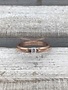 Stainless Steel Rose Gold Ring with Clear Stone