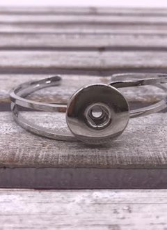 Silver Open Snap Cuff Bracelet