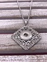 Silver Snap Diamond Pendant with Rhinestones