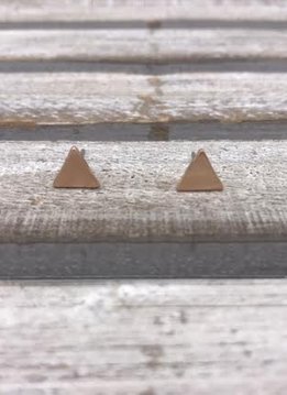 Stainless Steel Rose Gold Triangle Earrings