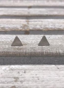 Stainless Steel Silver Triangle Earrings