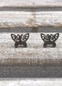 Stainless Steel Silver Butterfly Earring