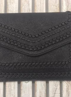Black Embroidered Clutch Purse