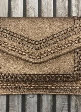 Gold Embroidered Clutch Purse