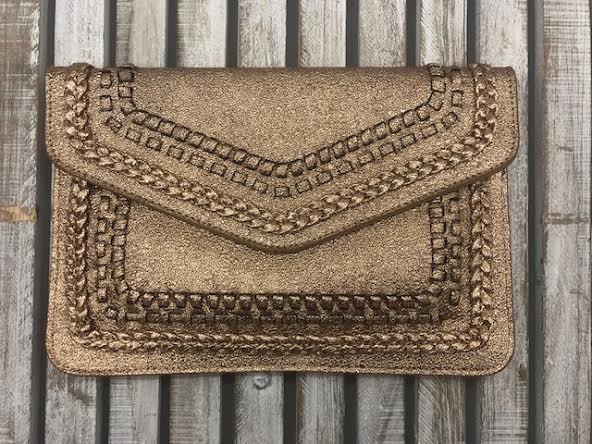 Gold Embroidered Clutch Purse