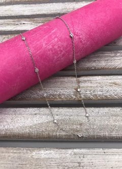 Sterling Silver Bezel Set Cubic Zirconia Necklace