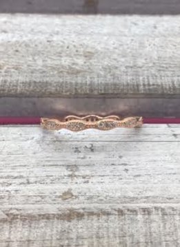 Sterling Silver Rose Gold Cubic Zirconia Eternity Band