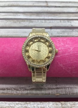 Gold Glitter Dial Bangle Watch