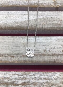 Silver Simple Mini Owl Necklace