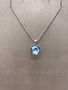 Forever Crystals Silver Bezeled Cushion Cut Aquamarine Pendant