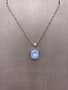Forever Crystals Silver Bezeled Cushion Cut Air Blue Opal Pendant