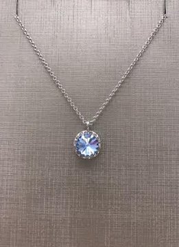 Forever Crystals Crystal Halo Rivoli Light Blue Sapphire Pendant