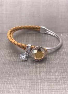 Forever Crystals Cushion Cut Golden Shadow and Tan Bracelet