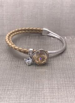 Forever Crystals Cushion Cut Golden Shadow and Beige Bracelet
