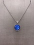 Forever Crystals Silver Pendant Bezel Rivoli Blue Sapphire