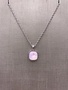 Forever Crystals Silver Bezeled Cushion Cut Rose Water Opal Pendant