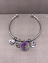 Forever Crystals Memoir Silver Open Bangle Vitral Light
