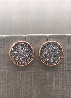 Forever Crystals Rose Gold Constellation Stud Earrings Clear Crystal
