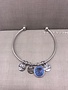 Forever Crystals Memoir Silver Open Bangle Light Blue Sapphire