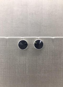 Forever Crystals Silver Forever Stud Jet Black