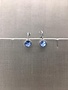 Forever Crystals Silver Petite Huggie Light Blue Sapphire Earrings