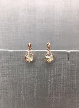 Forever Crystals Rose Gold Petite Huggie Golden Shadow Earrings