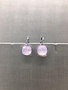 Forever Crystals Silver Cushion Cut Huggie Rose Water Opal Earrings