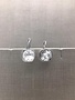 Forever Crystals Silver Cushion Cut Huggie Clear Crystal Earrings