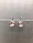 Forever Crystals Silver Cushion Cut Huggie Vintage Rose Earrings
