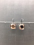 Forever Crystals Silver Cushion Cut Huggie Rose Gold Earrings