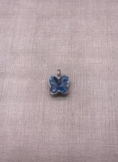 Forever Crystals Silver Aquamarine Butterfly Charm