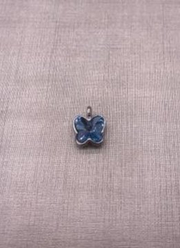 Forever Crystals Silver Aquamarine Butterfly Charm
