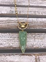 Green Chrysoprase Pendant on Gold Necklace