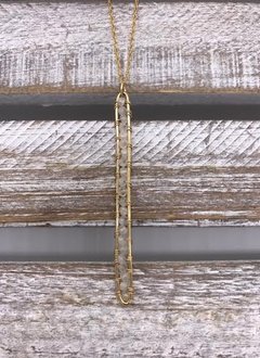 Gold Filled Moonstone Vertical Bar Necklace