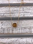 Dark Yellow Chalcedony Square Gold Necklace