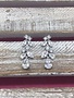 Cubic Zirconia Silver Mutli Shaped Cluster Dangle Earrings