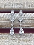 Large Cubic Zirconia Dangle Silver Earrings