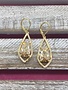 Gold Dangle Earrings with Cushion Cut Morganite Stone