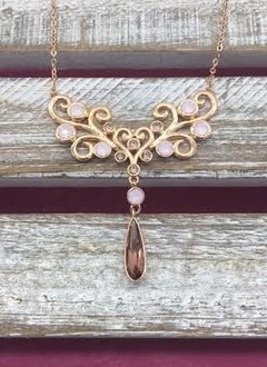 Swarovski Crystal Rose Gold Bib Necklace