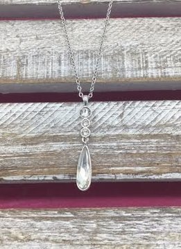 Swarovski Crystal Silver Drop Necklace