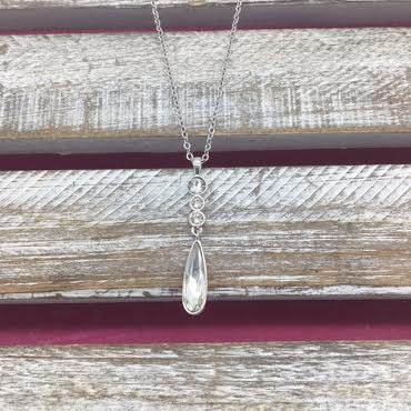 Swarovski Crystal Silver Drop Necklace