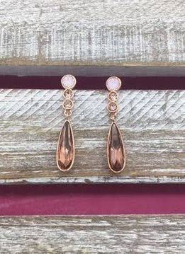 Swarovski Crystal Rose Gold Drop Earrings