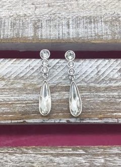 Swarovski Crystal Silver Drop Earrings